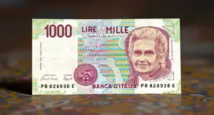 Banconota italiana da 1000 lire con il ritratto di Maria Montessori