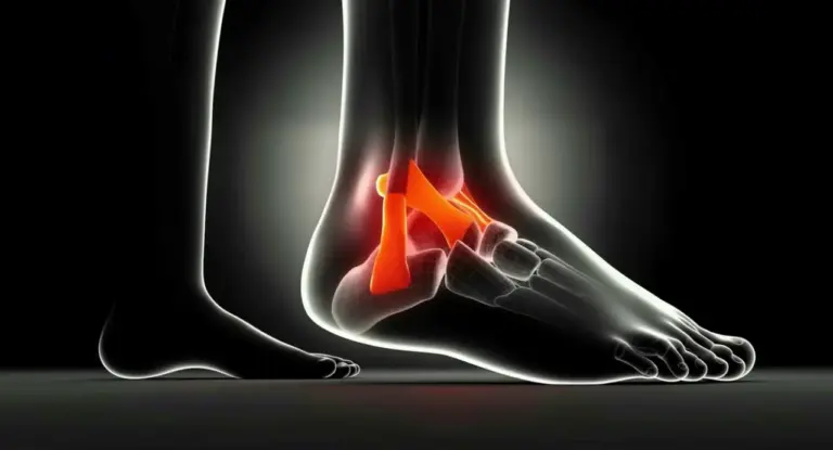 Rappresentazione medica di un'articolazione della caviglia infiammata